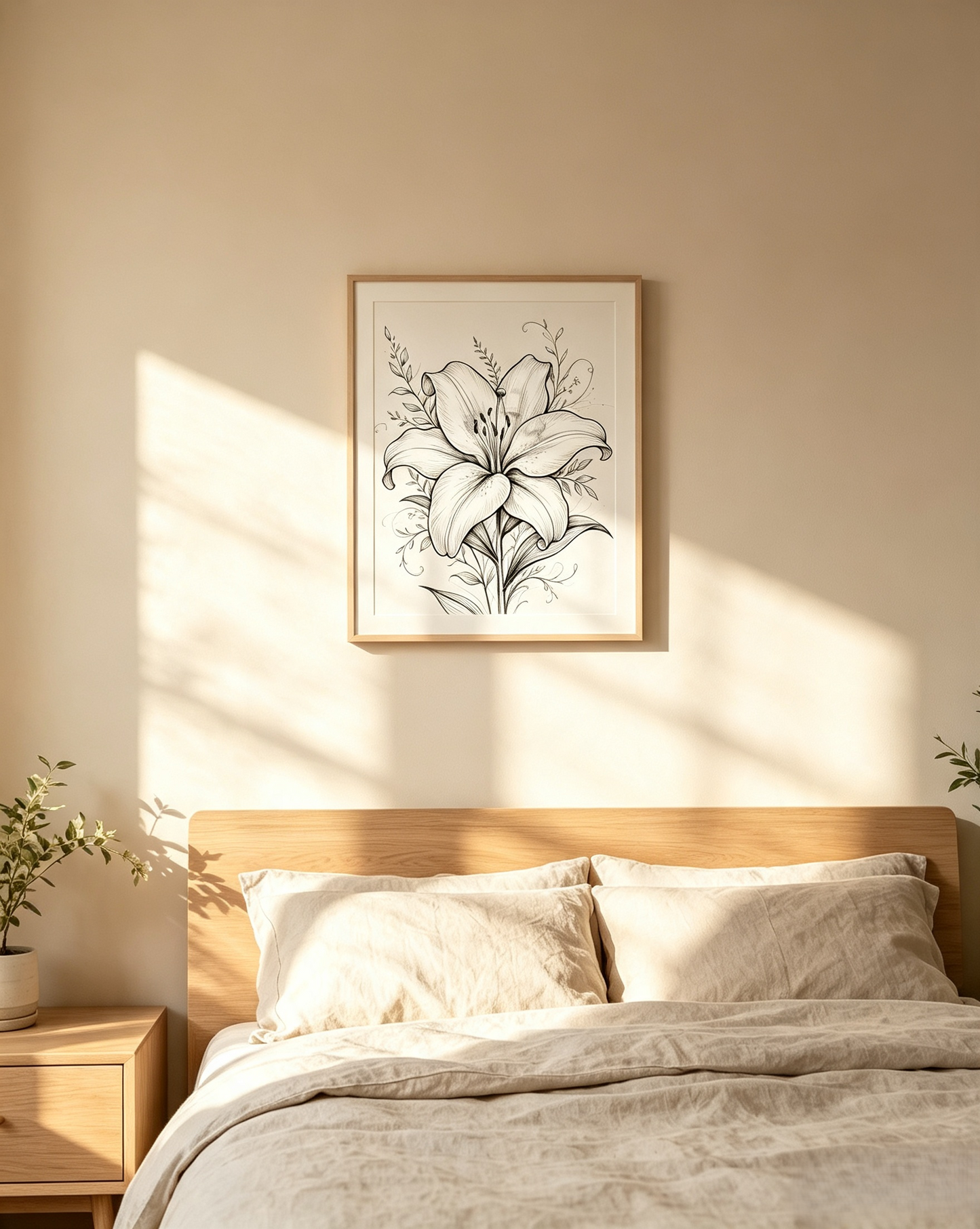 Lily Line Art Wall Art Product Description
