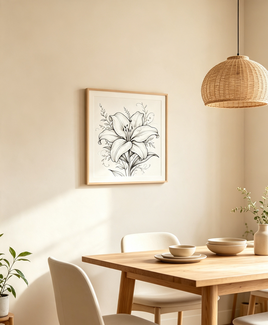 Lily Line Art Wall Art Product Description