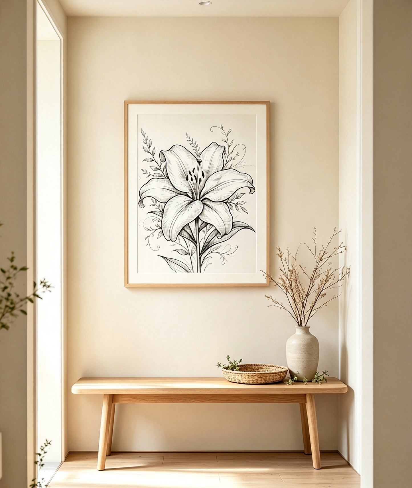 Lily Line Art Wall Art Product Description