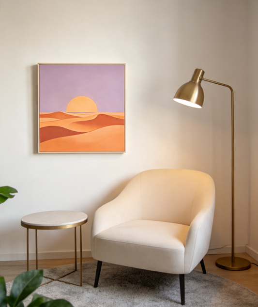 Pastel Desert Sunset Canvas Wall Art
